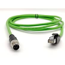 Elecbee M12 Sensor Cable D Coding 4 Pin Male to RJ45 8P8C Male Straight Double Ended Cable 2M AWG22