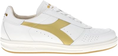 Diadora Mens B.Elite H Italia Sport Perforated Lace Up Sneakers Shoes Casual - White