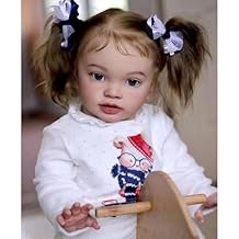 Anano Realistic Reborn Baby Dolls Girl Pippa, 26 Inch Lifelike Newborn Reborn Toddler Dolls Eyes Open Soft Cloth Body Hand Rooted Hair Birthday Gift for Kids Age 3+