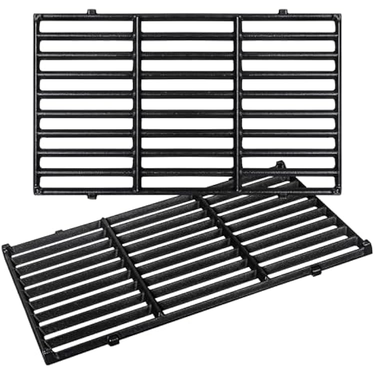 7637 Grill Grates for Weber Spirit E210 E220 S210 S220 S215 17.5 Cast Iron Grates Replacement Parts for Weber Spirit 2 Burner Gas Grill, 2 Pack
