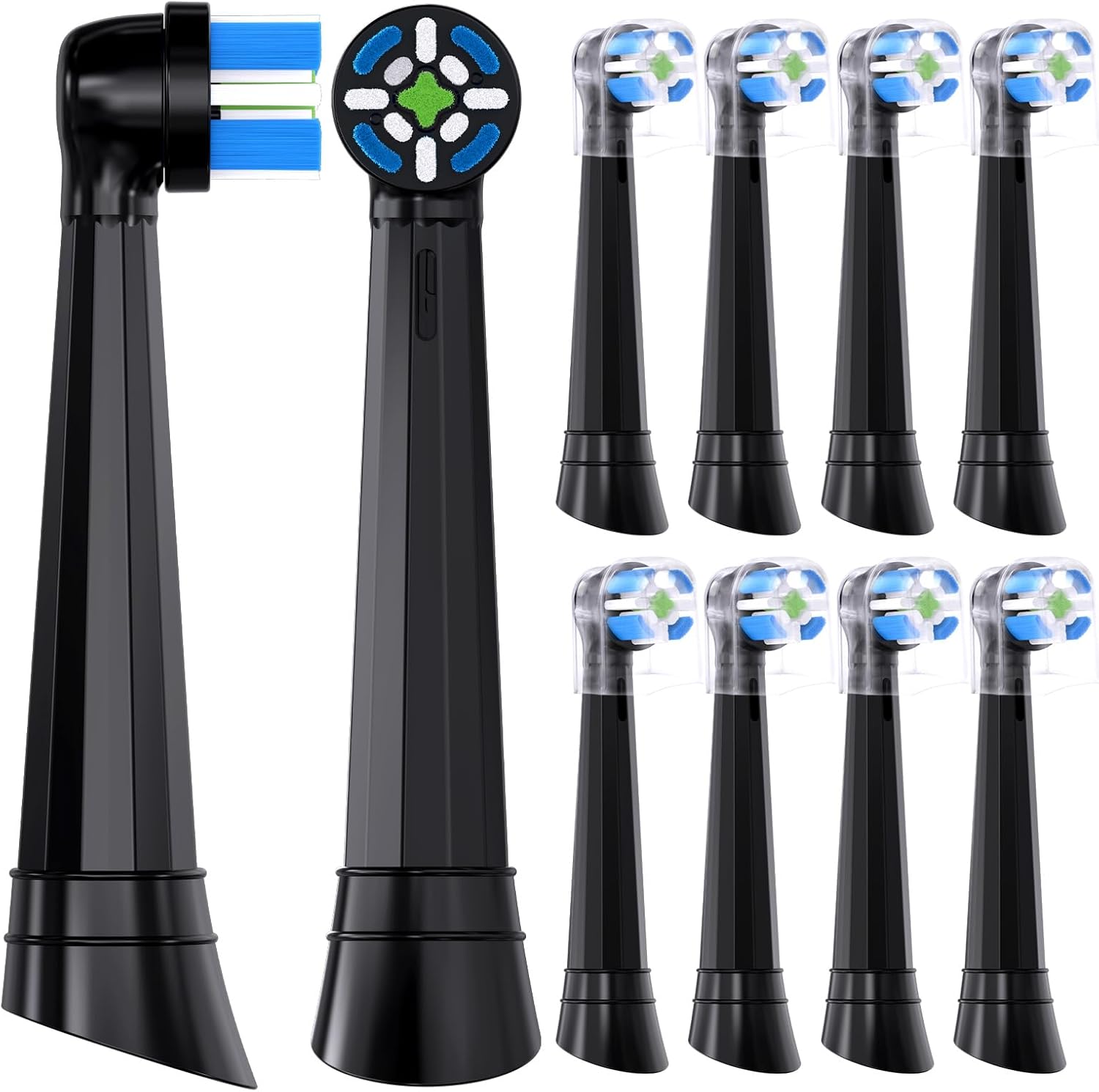 Compatible with Oral-B iO 3/4/5/6/7/8/9/10 Series Ultimate Clean Electric Toothbrush Replacement Brush Heads,for Oral-B iO Electric Toothbrush (16 Pack-Black)