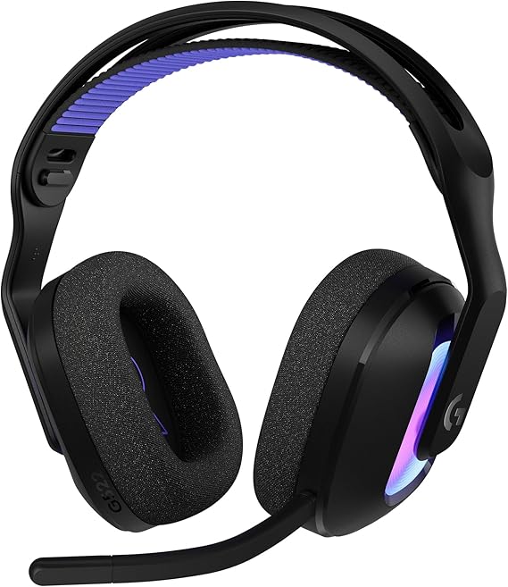 Logitech G G522 LIGHTSPEED Wireless Gaming Headset Full Band Microphone Extended Audio Tri-Connect (LIGHTSPEED Bluetooth USB A to C) LIGHTSYNC RGB for PC Nintendo Switch/Switch 2 - Black
