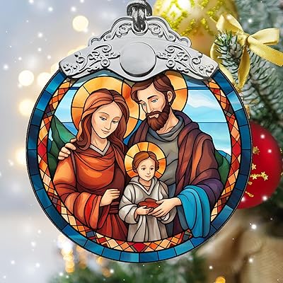 Christian Nativity Christmas Tree Ornaments - Religious Decorations for Home, Gift
